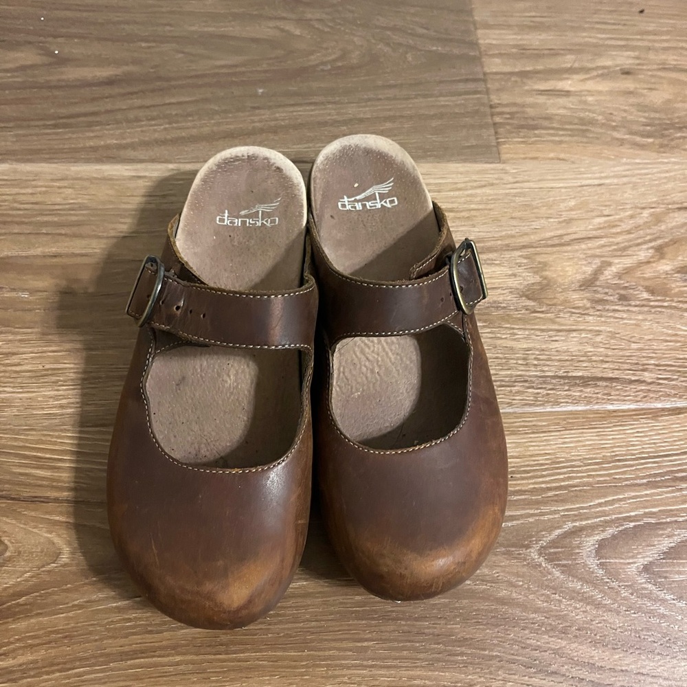 Dansko Brown Mary Jane Mules